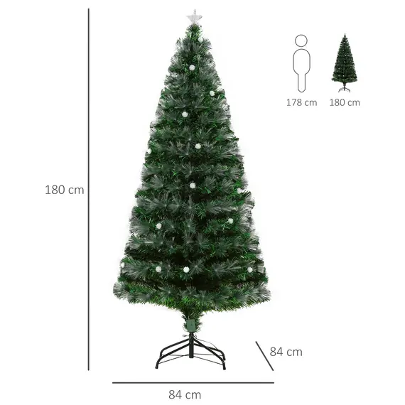 Buy 6ft White Light Artificial Christmas Tree w/ 230 LEDs Star Topper Tri-Base Full Bodied Seasonal Decoration Pre-Lit Home, 3 image