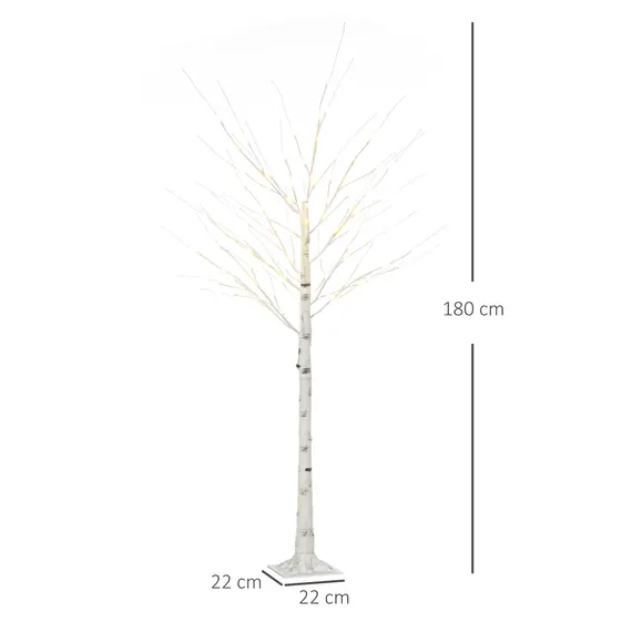 Buy 6ft Artificial White Birch Tree Light with Warm White Pre-Lit LED Light for Indoor and Covered Outdoor Use, 3 image