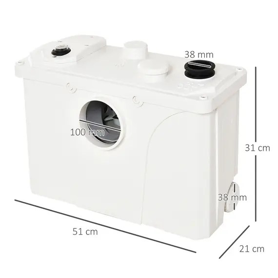 Buy 700W Sewerage Pump Macerator Toilet Waste Water Pump Sanitary Sink Basin with 4 Inlets, 3 image