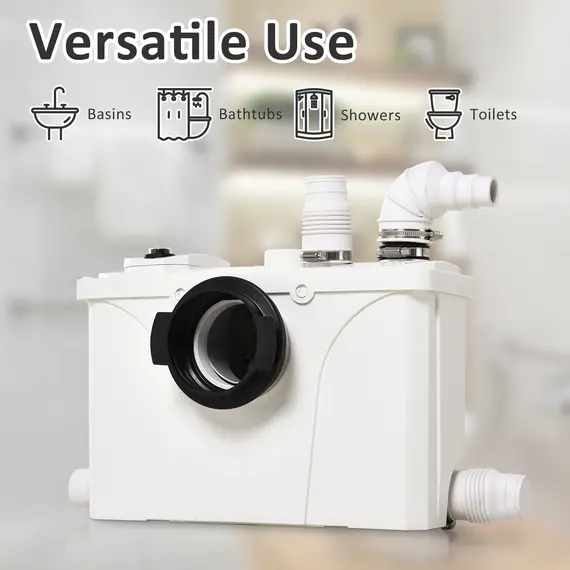 Buy 700W Sewerage Pump Macerator Toilet Waste Water Pump Sanitary Sink Basin with 4 Inlets, 4 image