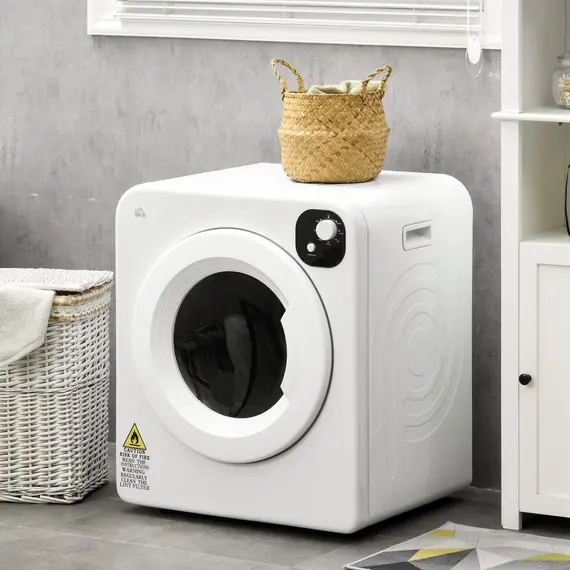 Buy 6kg Vented Tumble Dryer, Freestanding, Wall Mounted, Stackable, Portable Dryer with 7 Programmers, White, 2 image