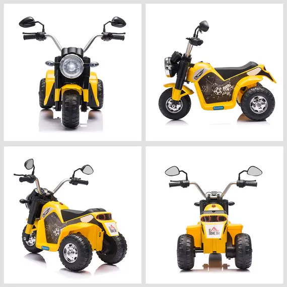 Buy 6V Kids Electric Motorbike 3 Wheels Ride On Toy with Horn Headlights Realistic Sounds for Girl Boy 18 - 36 Months Yellow, 8 image