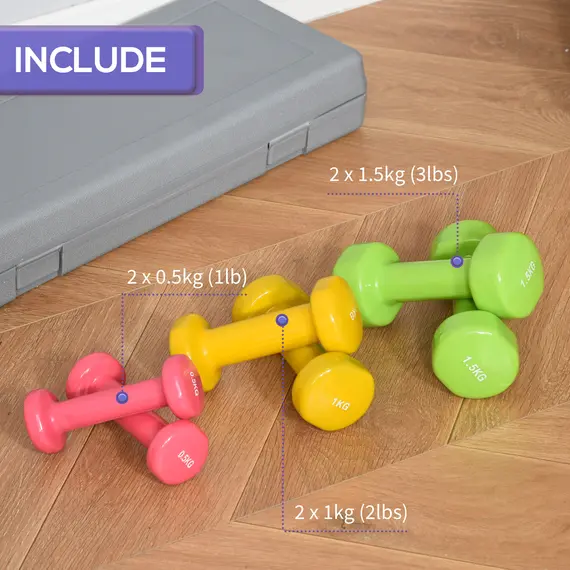Buy 6Kg Dumbbell Set, Fitness Weight Set for Men and Women, Home Gym Workout, 5 image
