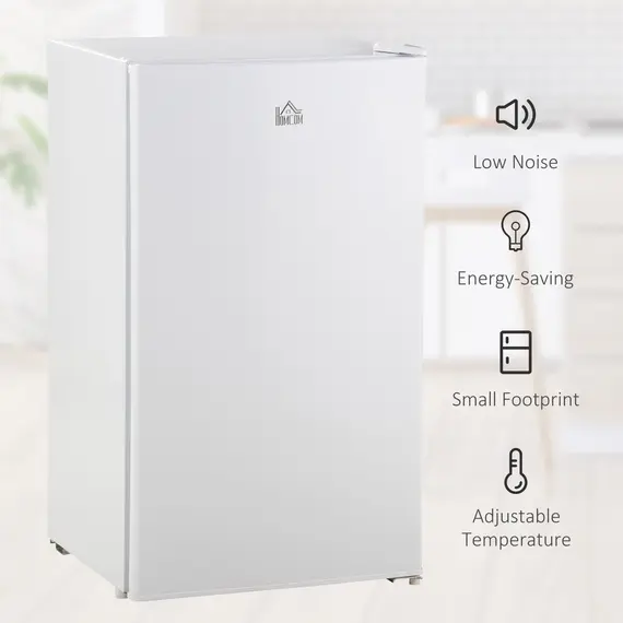 Buy 91 Litre Freestanding Under Counter Fridge Freezer, Small Fridge with Chiller Box, Adjustable Thermostat, 47.5cm Wide, White, Colour: White, 7 image
