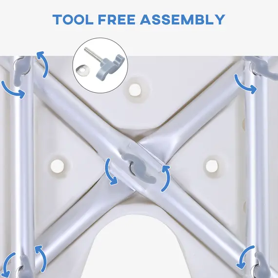 Buy 8-Level Height Adjustable Bath Stool Spa Shower Chair Aluminum w/ Non-Slip Feet, Handle for the Pregnant, Old, Injured, 5 image