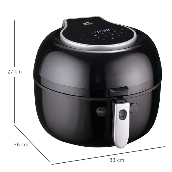 Buy 7L Family Size Digital Air Fryer Oven with Air Fry, Roast, Broil, Bake, Dehydrate, 8 Presets, Rapid Air Circulation, Timer, Preheat, Non-stick Basket, Inner Light for Oil Free & Low Fat, 1500W, 3 image