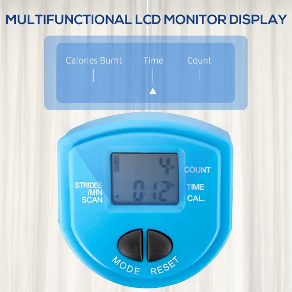 Buy Adjustable Twist Stepper Fitness Step Machine, LCD Screen, Height-Adjust Handlebars, Home Gym, Black and Blue, 5 image