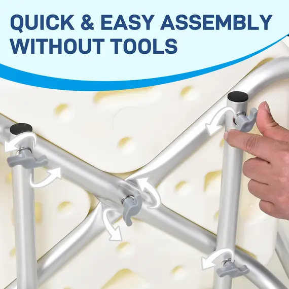 Buy Adjustable Shower Chair, Shower Seat, Portable Medical Stool with Adjustable Back and Armrest for Mobility, 7 image