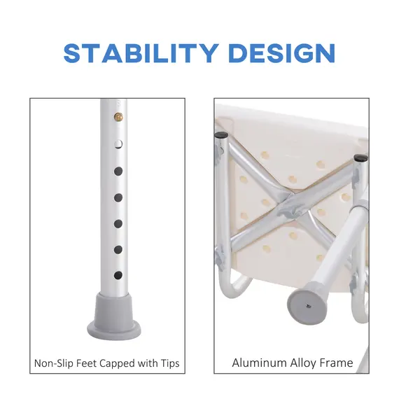 Buy Bath Chair Shower Stool Safety Seat Bathroom Adjustable Positions Elderly Aids, 6 image