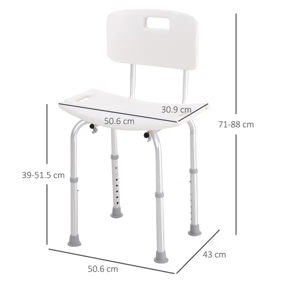Buy Bath Chair Shower Stool Safety Seat Bathroom Adjustable Positions Elderly Aids, 3 image