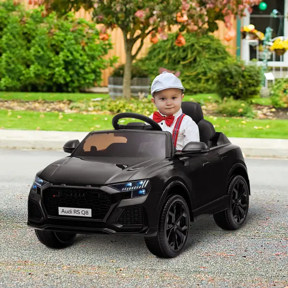 Buy Audi RS Q8 Licensed Electric Car for Kids, 6V Kids' Electric Ride on with Remote Control, 7Ah Big Battery, Lights Bluetooth, Music USB MP3, for 3-5 Years Old, Black, 2 image