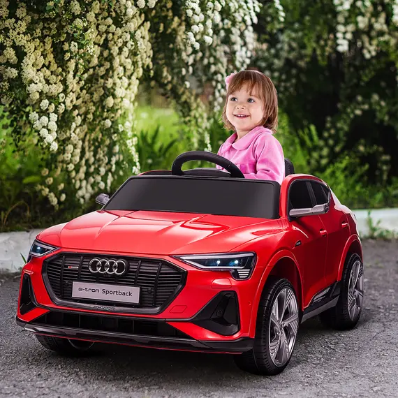 Buy Audi E-tron Licensed 12V Kids' Electric Ride on, Electric Car for Kids, with Parental Remote, Music Lights MP3, Suspension Wheels, for 3-5 Years, Red, 2 image
