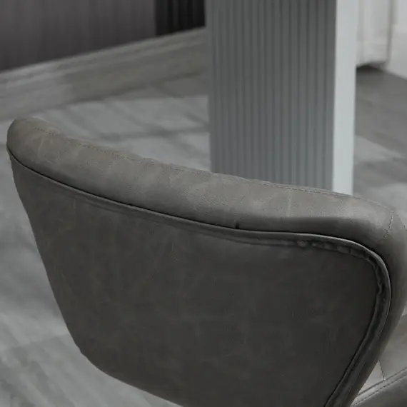 Buy Bar Stools, Set of 2 Breakfast Bar Chairs, Swivel Barstools with Backrest and Footrest, Steel Frame Diamond Pattern PU, for Kitchen Counter, Dining Room, Dark Grey, 9 image