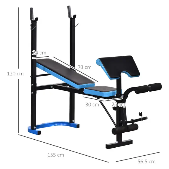 Buy Adjustable Weight Bench with Leg Developer Barbell Rack for Lifting and Strength Training Multifunctional Workout Station for Home Gym Fitness, Black, 3 image
