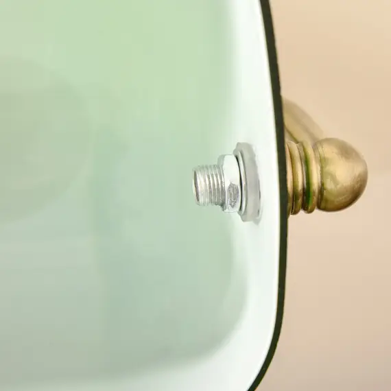 Buy Banker's Desk Lamp with Antique Bronze Tone Base, Table Lamp with Green Glass Shade for Home Office, Green, 9 image