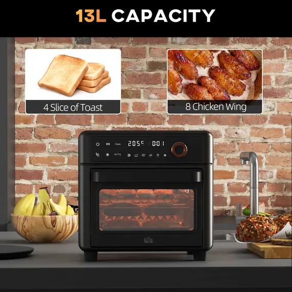 Buy Air Fryer Oven, 13L Mini Oven, Multifunction Countertop Convection Oven w/ 12 Presets, Adjustable Temp and Time, 1500W, 4 image