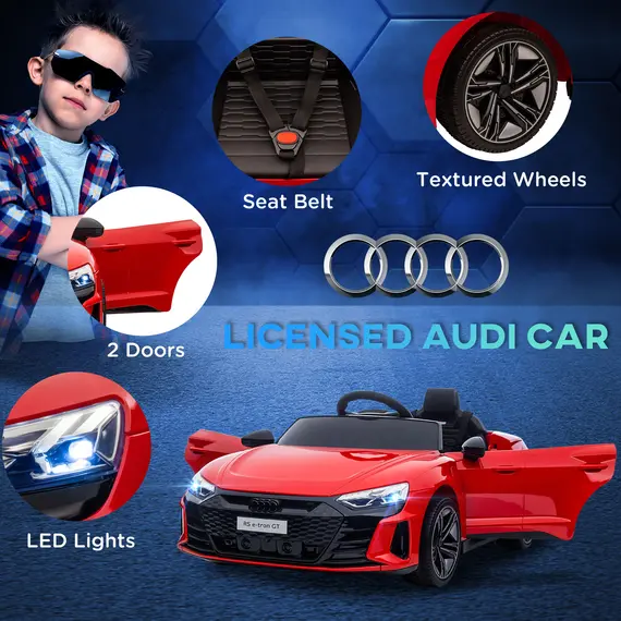 Buy Audi Licensed 12V Kids Electric Ride-On, with Remote Control, Suspension System, Lights, Music, Motor - Red, 4 image