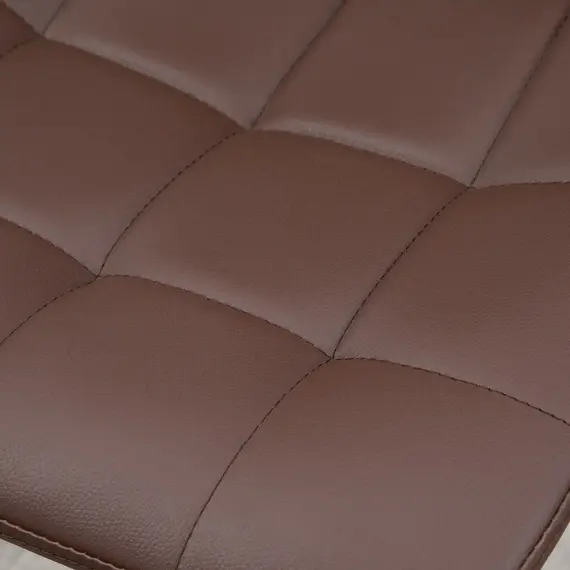 Buy Adjustable Bar Stools Set of 2, Swivel PU Leather Upholstered Barstools with Tufted Seat and Back, Breakfast Bar Chairs for Kitchen Counter, Brown, 8 image