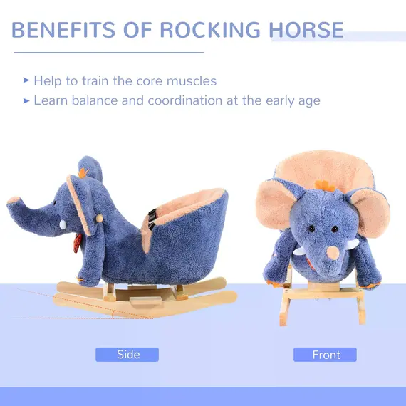 Buy Children Rocking Seat with Sound, Elephant-Blue/Beige, 4 image