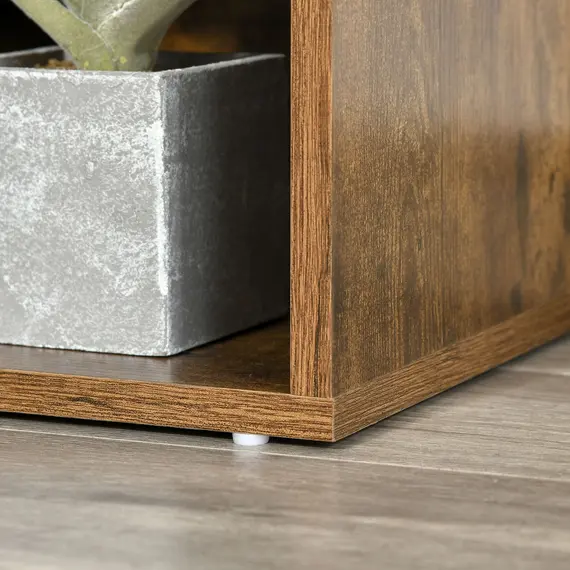 Buy Bookcase Storage Shelf with Cushioned Reading Seat, Cube Bookshelf Organizer for Bedroom Living Room, Rustic Brown, 9 image