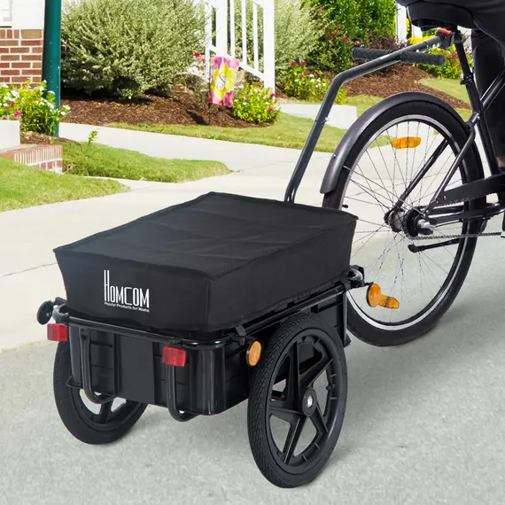 Buy Cargo Trailer Bike Stroller Garden Trolley W/Carrier Utility Luggage & Wheels Black, 2 image