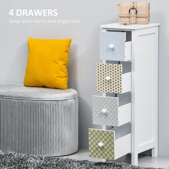 Buy Chest of Drawers, 4 Drawer Dresser, Storage Organizer Toilet Tissue Cabinet for Bedroom, Bathroom, 4 image