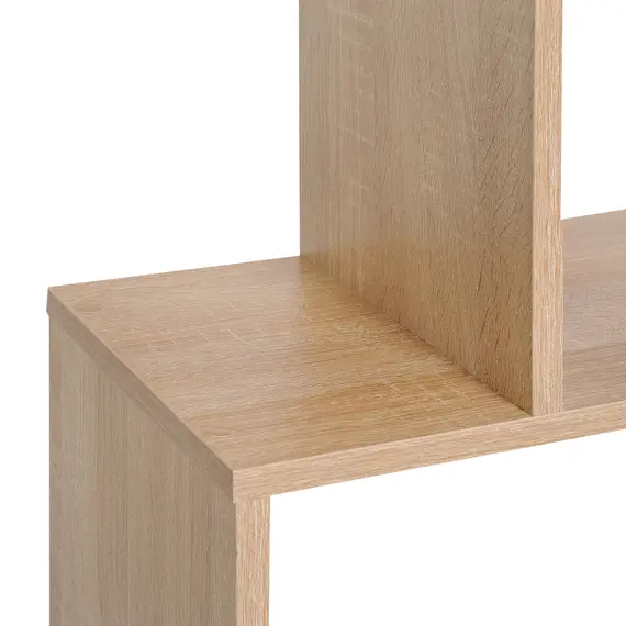 Buy Bookcase, 6 Tier Shelf S Shaped Bookshelf, Storage Unit, Display Shelf for Living Room, Bedroom, Home Office, Plant, Oak, 8 image