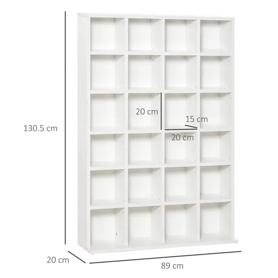 Buy CD Storage Unit with Adjustable Shelves, 89 x 130.5 cm, White, 3 image
