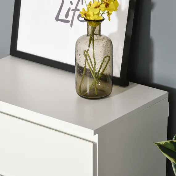 Buy Chest of Drawers, 5 Drawers Storage Cabinet Floor Tower Cupboard for Bedroom Living Room, White, 8 image