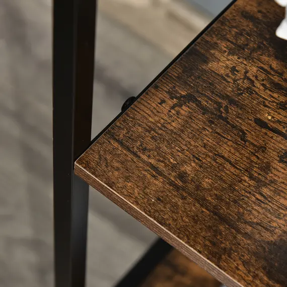 Buy Chest of Drawers Storage  Dresser Cabinet Organizer with 3 Fabric Drawers and 2 Display Shelves for Living Room, Bedroom, Hallway, Black, 9 image