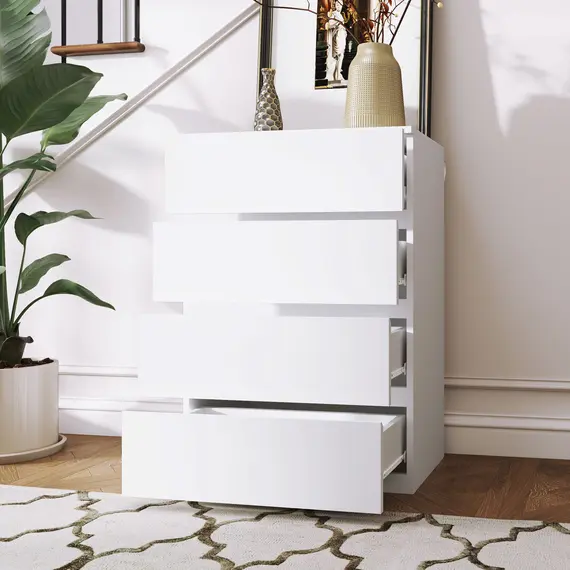 Buy Chest of Drawers, 4-Drawer Storage Cabinets, Modern Dresser, Storage Drawer Unit for Bedroom, 7 image