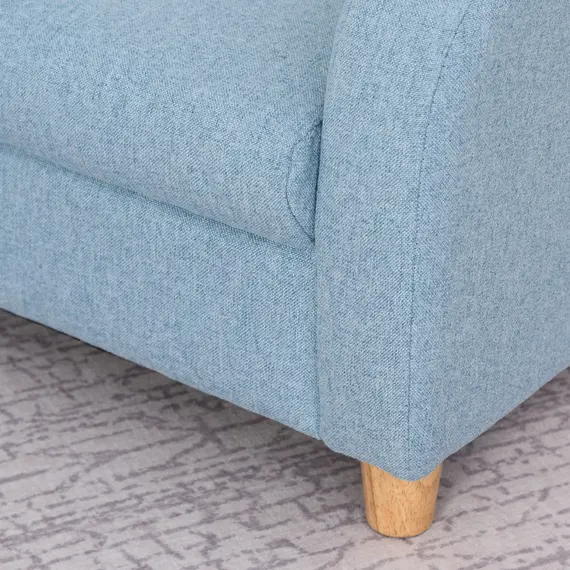 Buy Children's Armchairs Toddler Chair Wood Frame Anti-Slip Legs High Back Bedroom Playroom Furniture Blue, 9 image