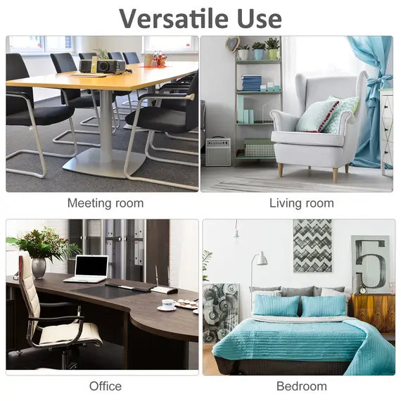 Buy Coffee Table with Storage, 2-Tier Centre Table, Modern Living Room Table with Open Shelf and Aluminium Poles, White, 5 image