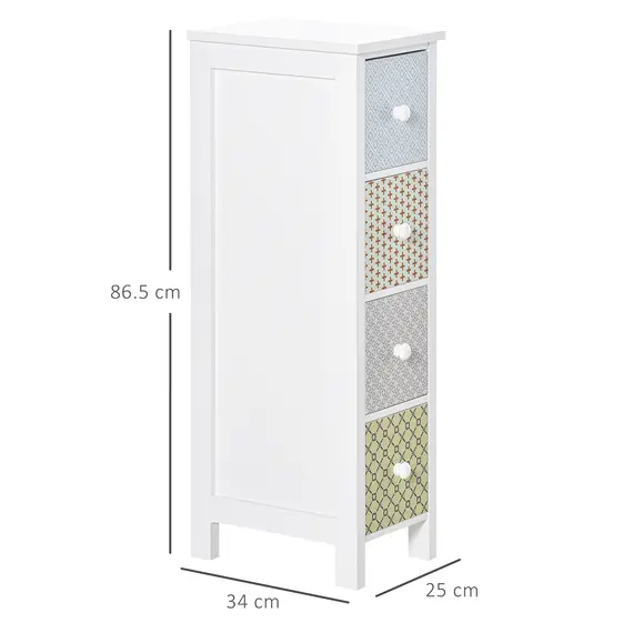 Buy Chest of Drawers, 4 Drawer Dresser, Storage Organizer Toilet Tissue Cabinet for Bedroom, Bathroom, 3 image