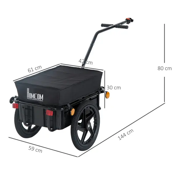 Buy Cargo Trailer Bike Stroller Garden Trolley W/Carrier Utility Luggage & Wheels Black, 3 image