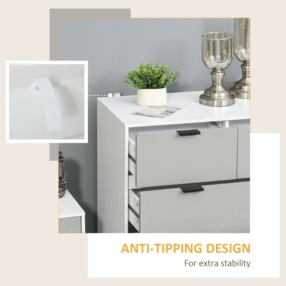 Buy Chest of Drawers with Metal Handles Freestanding Dresser for Bedroom, Living Room, 7 image