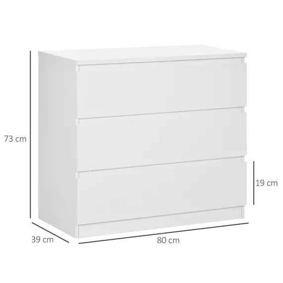 Buy Chest of Three Drawers - White, 3 image