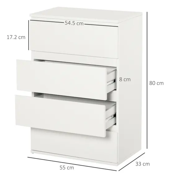 Buy Chest of Drawers, 4-Drawer Storage Cabinets, Modern Dresser, Storage Drawer Unit for Bedroom, 3 image