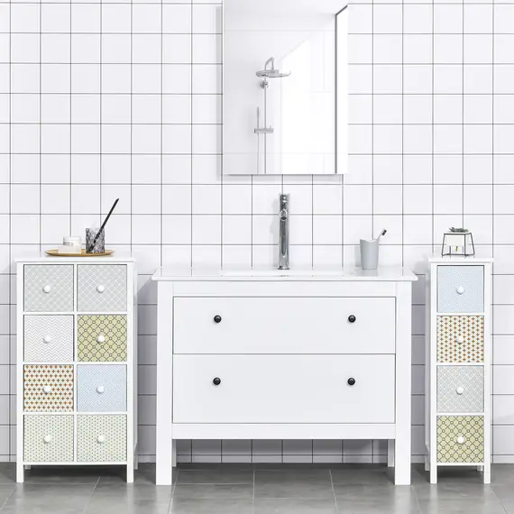 Buy Chest of Drawers, 4 Drawer Dresser, Storage Organizer Toilet Tissue Cabinet for Bedroom, Bathroom, 6 image