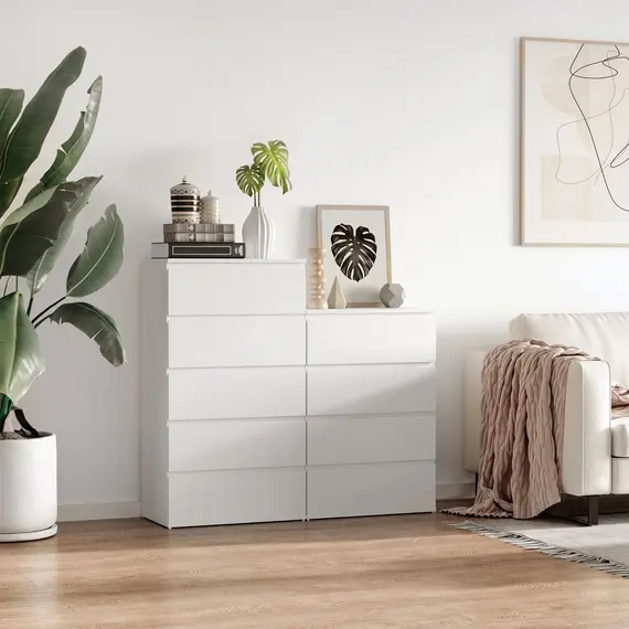 Buy Chest of Drawers, 4-Drawer Storage Cabinets, Modern Dresser, Storage Drawer Unit for Bedroom, 9 image