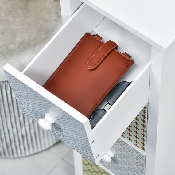 Buy Chest of Drawers, 4 Drawer Dresser, Storage Organizer Toilet Tissue Cabinet for Bedroom, Bathroom, 8 image