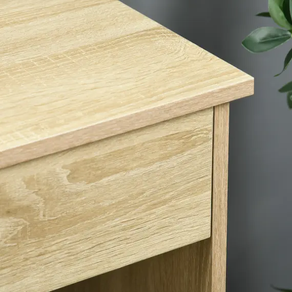 Buy Computer Desk, Home Office Desk with Lockable Drawer, Storage Shelf for Study Bedroom, 110 x 50 x 76 cm, Oak, 8 image