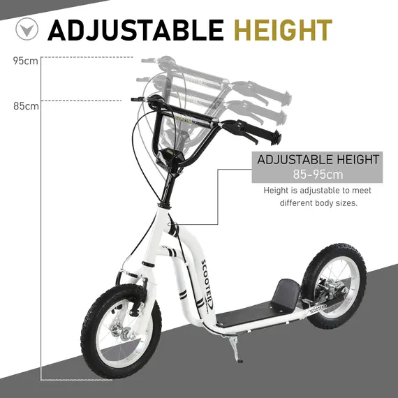 Buy Dual Brakes 12" Metal frame Kick Scooter adjustable black, 4 image