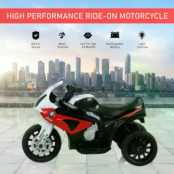 Buy Electric Motorbike for Kids Ride on BMW Motorbike W/Headlights and Music, 6 V-Red, 5 image