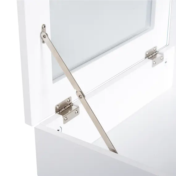 Buy Dressing Table with Flip-up Mirror, Makeup Desk with 2 Drawers, Vanity Table Writing Desk for Bedroom Living Room, White, 8 image