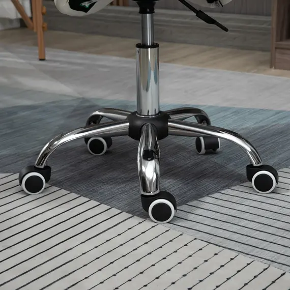 Buy Cosmetic Stool 360° Rotate Height Adjustable Salon Massage Spa Chair Hydraulic Rolling Faux Leather Saddle Stool, Cream, 9 image