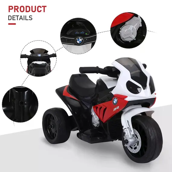 Buy Electric Motorbike for Kids Ride on BMW Motorbike W/Headlights and Music, 6 V-Red, 3 image