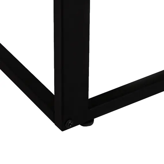Buy C-Shaped Side Table, Sofa End Table with Metal Frame, Accent Couch Table for Living room, Bedroom, Set of 2, Walnut and Black, 9 image