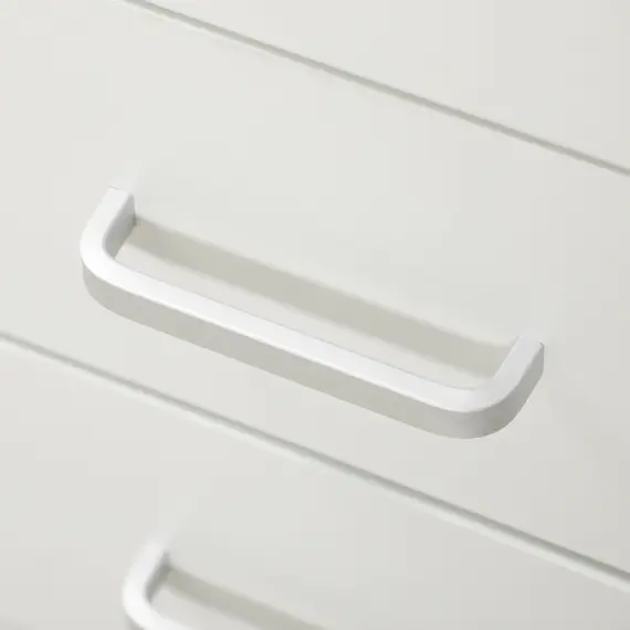 Buy Computer Desk, Home Office Desk with Lockable Drawer, Storage Shelf for Study Bedroom, 110 x 50 x 76 cm, White, 8 image