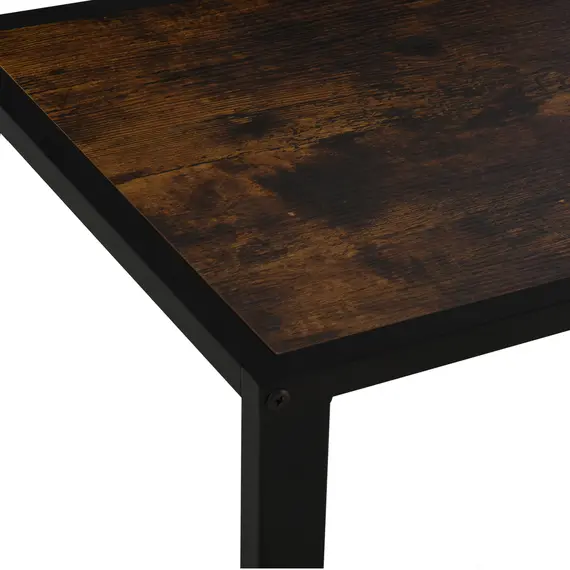 Buy C-Shaped Side Table, Sofa End Table with Metal Frame, Accent Couch Table for Living room, Bedroom, Set of 2, Brown and Black, 8 image